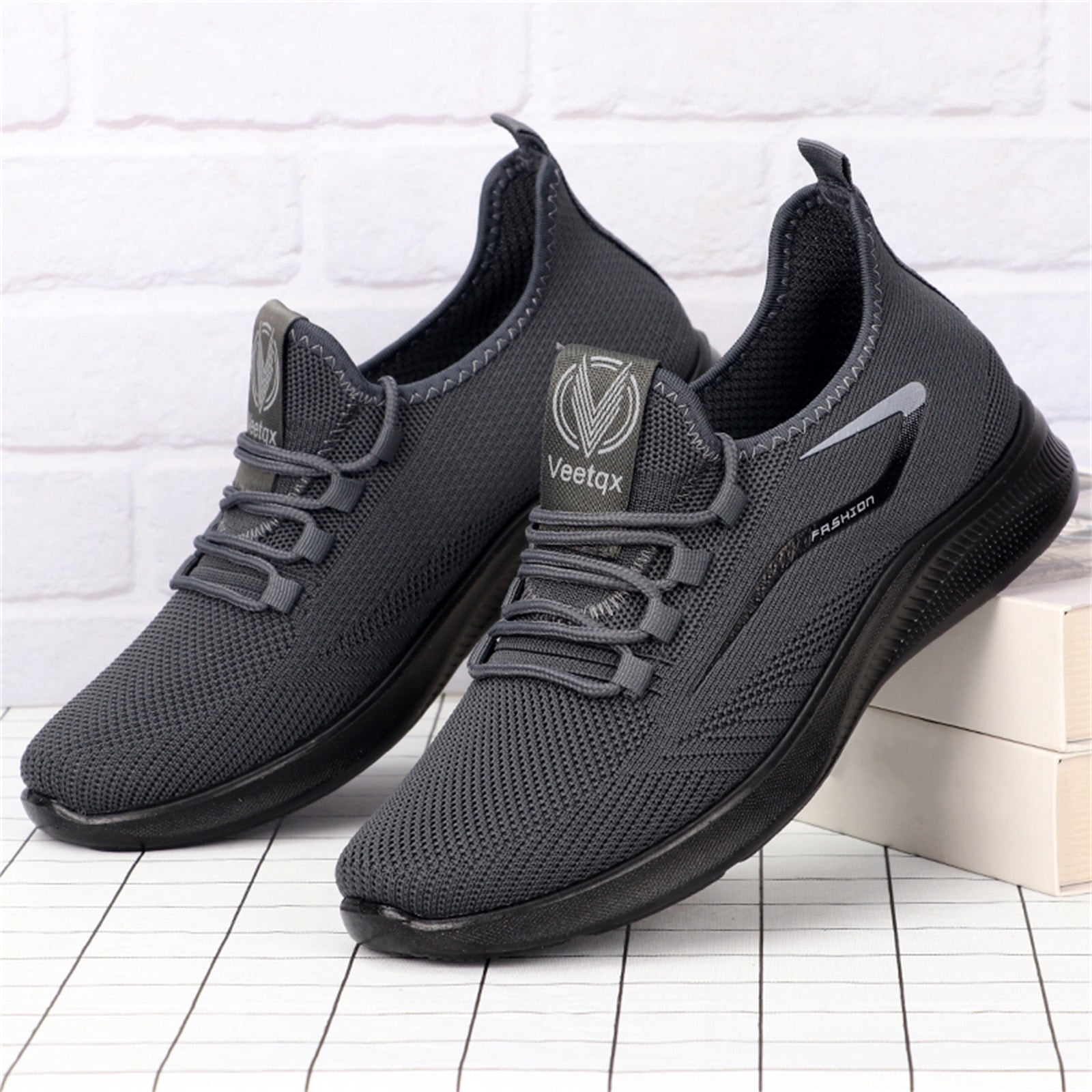 Yindaity Hiking Shoes Men Walking Shoes for Men Slip-on Sneaker Lightweight Trainers Sneakers Low-Top Sneakers Men Shoes Sneakers Grey,10.5