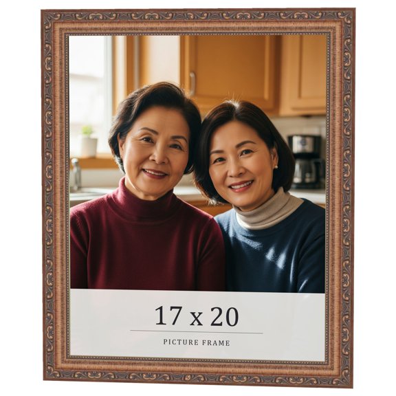 17x20 Frame Gold Solid Wood Picture Frame Width 1.25 Inches | Interior Frame Depth 0.375 Inches |