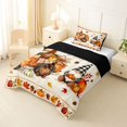 thumbnail image 2 of Manfei Cartoon Fall Gnome Truck Twin Comforter Sets for Teens, Orange Autumn Pumpkin Leaf Bedding Set, Black Reversible, 2-Piece, 1 Comforter and 1 Pillowcase, 2 of 6