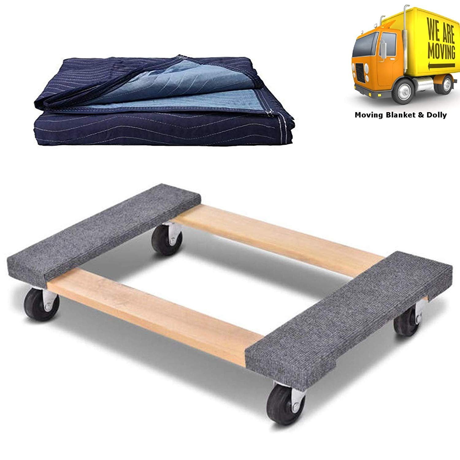 4Pcs Heavy Duty Moving Dolly Furniture Mover with Casters & 1 Pcs Lifter 