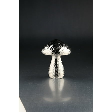 Silver Colored Decorative Glass Mushrooms 6.5