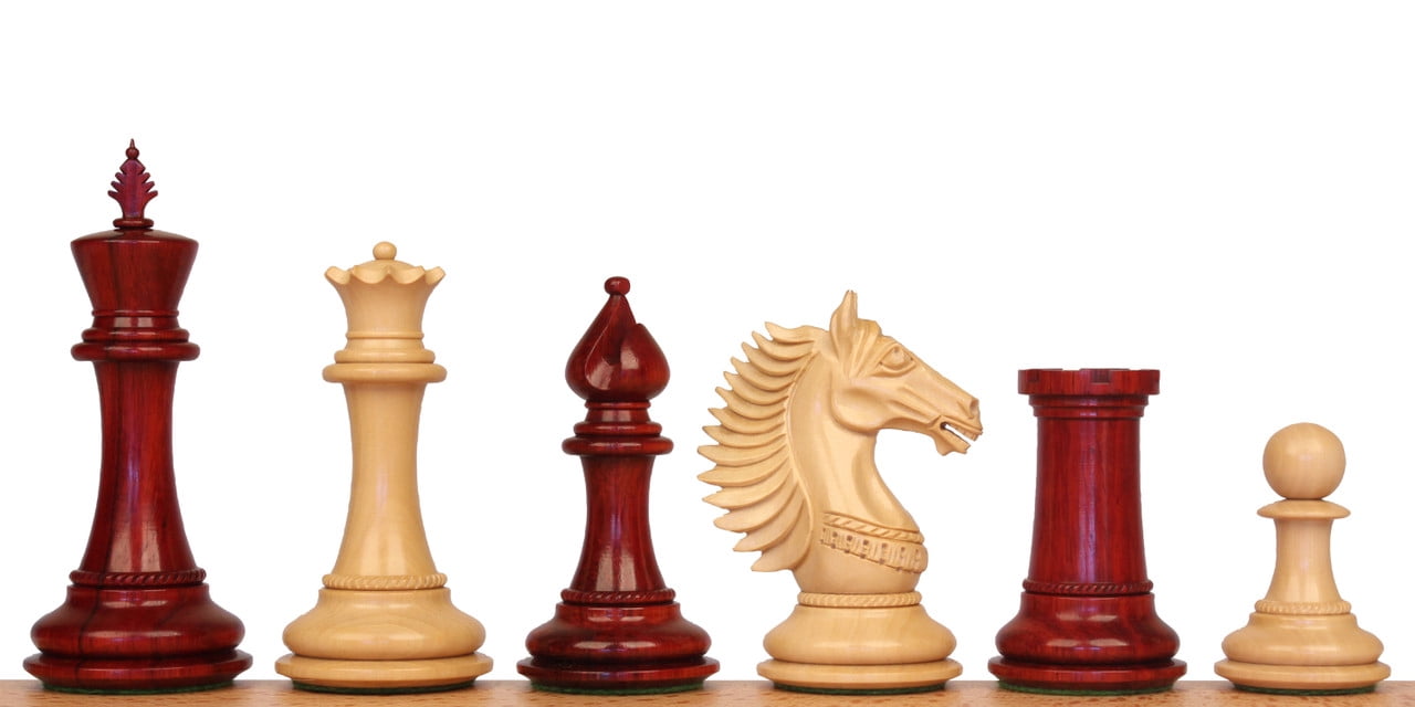 Copenhagen Staunton Chess Set with Padauk & Boxwood Pieces - 4.5" King