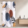 thumbnail image 2 of Boho Shower Curtain Mid Century Abstract Shower Curtain Modern Shower Curtain Set Retro Gold Neutral Shower Curtains Waterproof Bathroom Set Decor with 12 Shower Curtain Hooks 36x72, 2 of 5