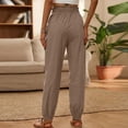 thumbnail image 6 of Perfectbot Women's Casual Drawstring Pants Ruffle Elastic Waist Cuff Bottom Pants with Pockets, 6 of 6