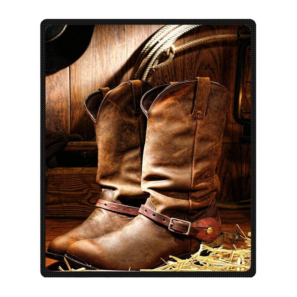 CADecor Cowboy Blanket Fleece Throw Blanket for Sofa or Bed 58x80