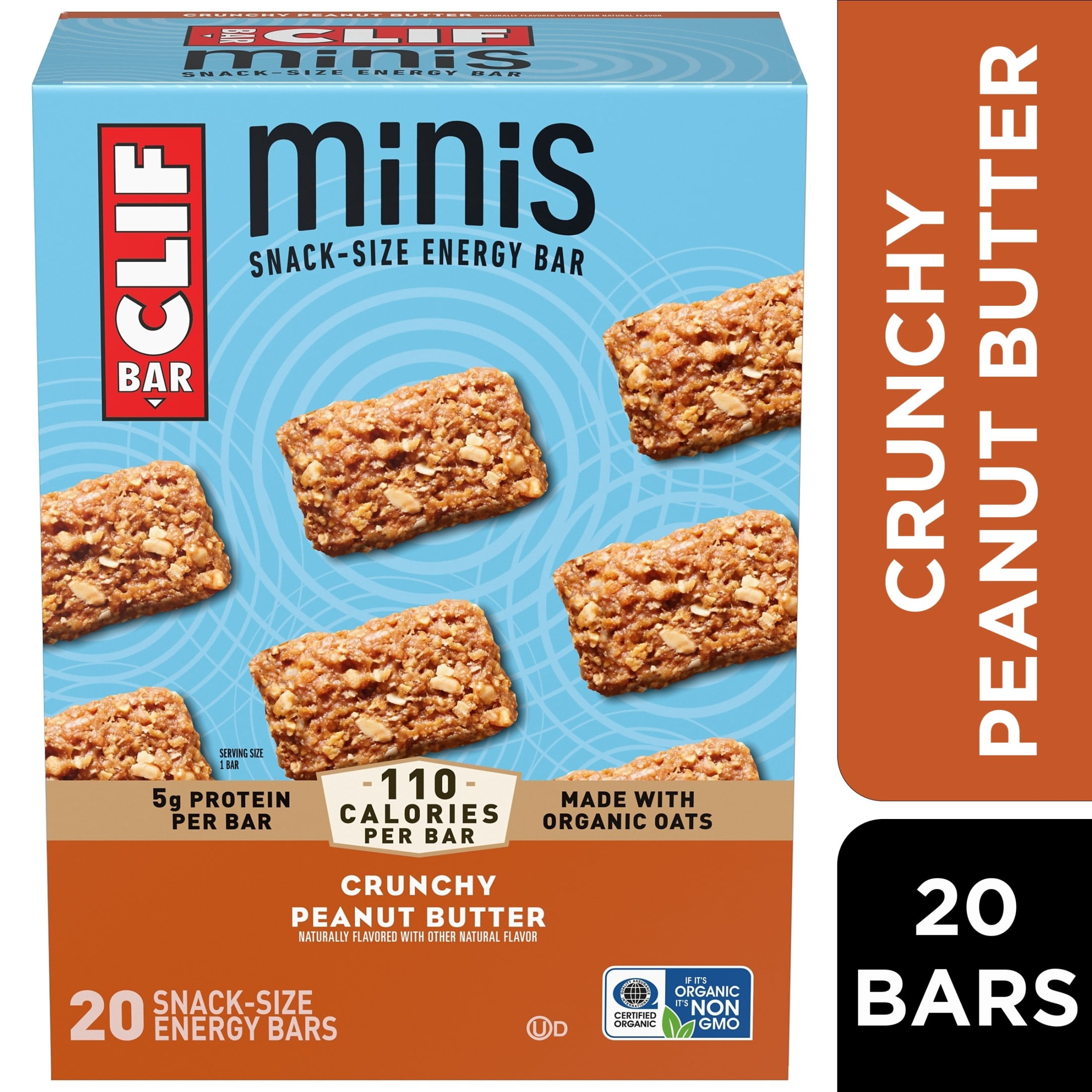(4 pack) CLIF BAR Minis Crunchy Peanut Butter Flavor Snack-Size Energy Bars, 20ct