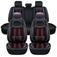 thumbnail image 1 of Maidao Car Seat Covers Leather Set Universal for Renault for Kadjar 2015-Present 5 Seats Waterproof Front Rear Cushion Protector with Pillow and Headrest Black, 1 of 6