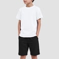 thumbnail image 3 of Futezty Toddler Boys Clothes Summer Outfit Sets, Boys Outfit Sets, Solid Color 2 Pieces Short Sleeve T Shirts with Shorts Sets Boys Casual Short Sleeved Drawstring Pants Suit, 3 of 4