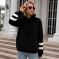 thumbnail image 4 of Scyoekwg Womens Sweatshirt Plush Hooded Drawstring with Pocket Pullover Sweatshirt Trendy Pullover Tops Classic Solid Colors Casual Hoodie Tops Ladies Sweatshirts Long Sleeve Black L, 4 of 7