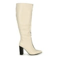 thumbnail image 2 of Bamboo Pointed Toe Split Color Chunky Heel Knee High Boot 20384, 2 of 6