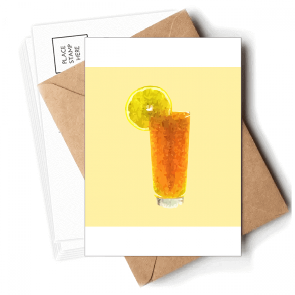 Lemon Orange Juice Granular Form Art Postcards Envelopes Blank Note Cards Mailing