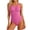 Hot Pink, variant on Womens Swimsuits Adjustable Spaghetti Straps Ruched Swimwear Retro Square Neck Modest Bathing Suits