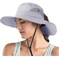 thumbnail image 1 of Women's Ponytail Safari Sun Hat,Wide Brim UV Protection Outdoor Bucket Hat,Foldable Beach Summer Fishing Hat, 1 of 5