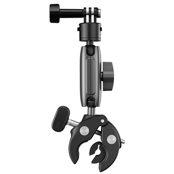 Quick Release Action Camera Clamp Mount - Bigcan 360° Aluminum Handlebar Adapter with Dual Ball Head for GoPro Hero 13/12/11/10/9, Bike Motorcycle Tree Rail Use