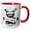 Red/White, variant on 3drose, Image of Bear with I Am Sorry Banner, 11oz Two-tone Red Mug