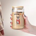 thumbnail image 4 of Happy Thanksgiving Rat Terrier with Turkey Pumpkins Autumn Vibes 16oz Glass Cup Mug Ratty Dog Lover Glass Can with Bamboo Lid and Straw - 12018, 4 of 5