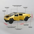 thumbnail image 4 of Anmyjuly 1/32 scale Alloy diecast pickup truck toy for boys age 4-7, pull back toy Cars, Metal Toy Trucks, Rugged and Durable,Halloween cybertruck gift, 4 of 8