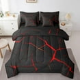 thumbnail image 1 of YST Abstract Geometry Bed in a Bag 7 Piece Bedding Comforter Sheet Set, Red Honeycomb Print, Full Size (7 Count), 1 of 5