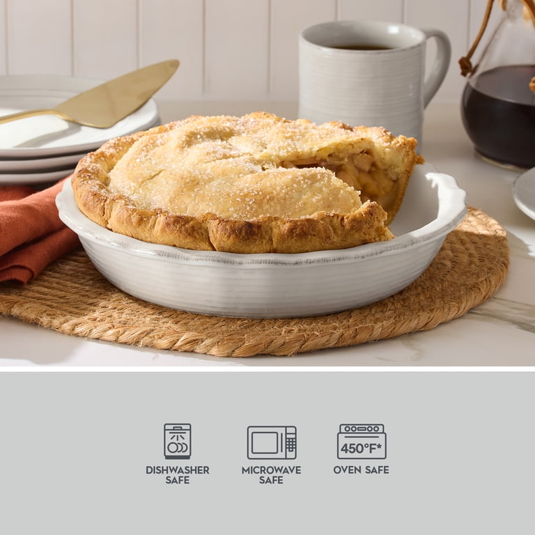 Better Homes & Gardens Artisan 10.5-Inch Cream Stoneware Pie Dish photo 4