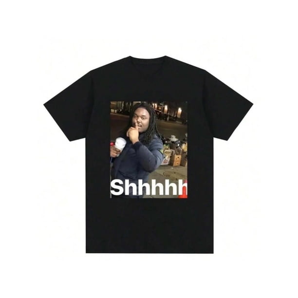 Men's Comfort Casual Tshirt with "Shhhhh" Print, Round Neck Pure Cotton Frabric