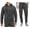 Charcoal, variant on Men's Athletic Gym Sport Casual Running Jogging Sweat Hooded Tracksuit Set (Red, L)