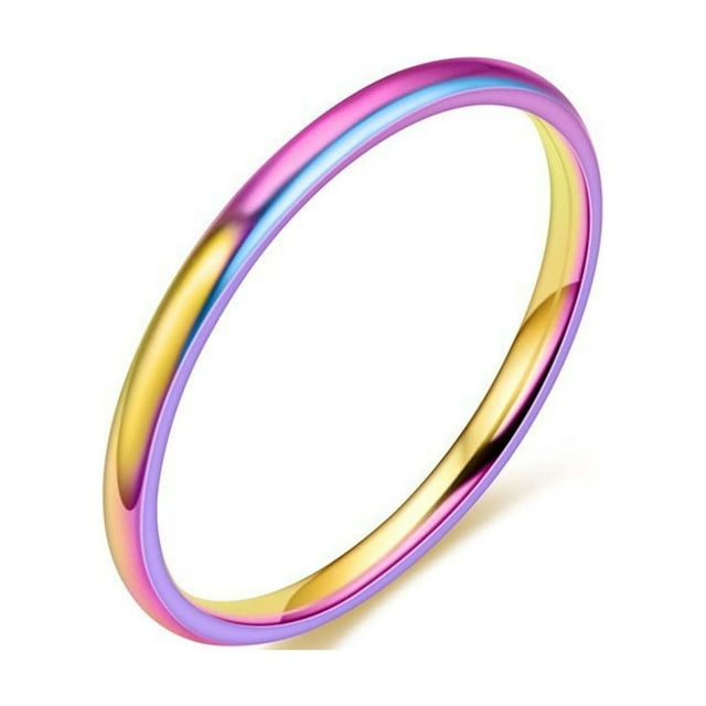 Deals of The Day! Gspmoly Wedding Rings, Temperament Versatile 2Mm Thin Titanium Steel Ring Female Fashion Plain Ring Tail Ring Jewelry Engagement Rings