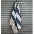 thumbnail image 5 of Swan Comfort 100% Cotton Pestemal Turkish Bath & Beach Towel, 39" x 70" - Navy Blue - Brown, 5 of 6