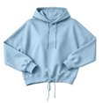thumbnail image 3 of HAiming Womens Hoodies Long Sleeve Drawstring Solid Color Casual Trendy Sweatshirts Fall Winter Going out Blouses, 3 of 7