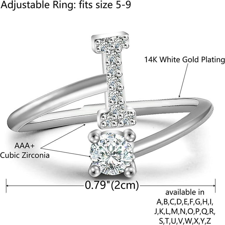  Things for Teen Girls Under 10 Dollars Letter Rings Open Rings  Proposal Gifts Bridal Engagement Party Rings (M, One Size), Silver:  Clothing, Shoes & Jewelry