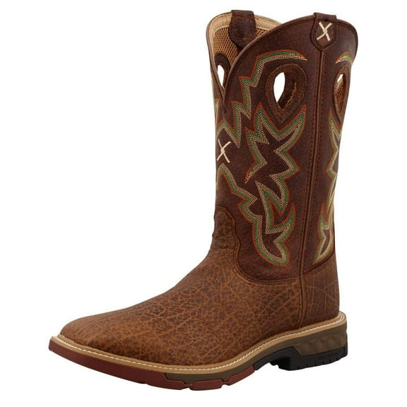 Twisted X Boots MXB0004 Men`s Twisted x Tan Elephant Print 12` Tan Top Soft Toe Work Boot 11.5 D