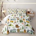 thumbnail image 2 of Manfei Camping RV Car Quilt King 3 Pieces,Adventure Guitar Mushroom King Coverlet Set,White Green Yellow,1 Bedspread and 2 Pillowcases, 2 of 7