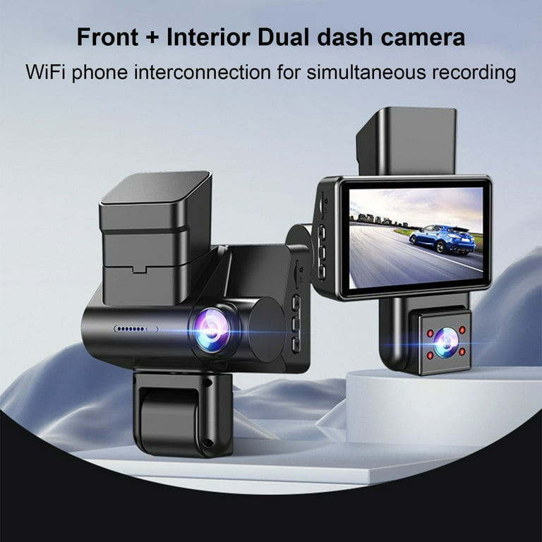 Dash Cam WiFi 1080P Dual Dash Cam Front and Inside, Parking Mode