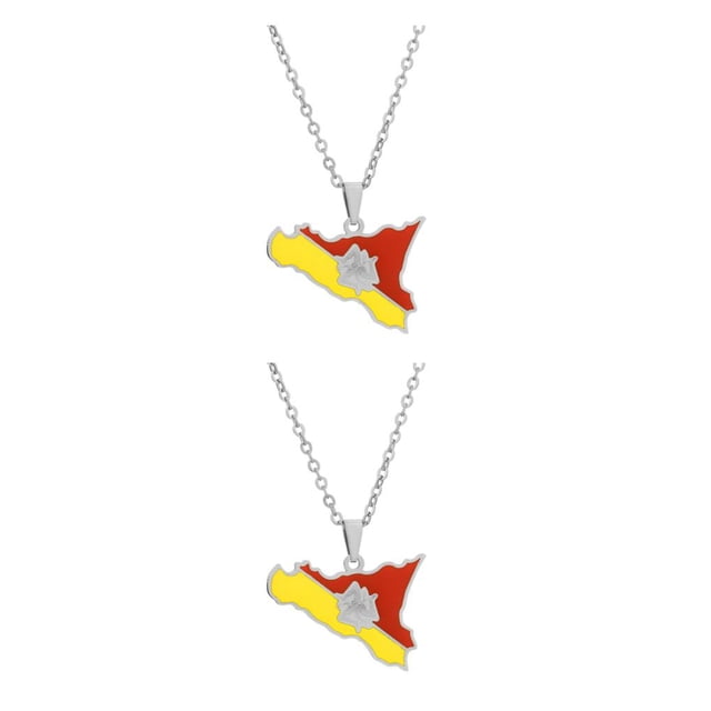 Transemion Pendentif en Acier Inoxydable Déclaration de Mode Collier en Acier Inoxydable pour Unisexe Toute Déclaration d'Occasion avec la Couleur de Style en Acier 2Set