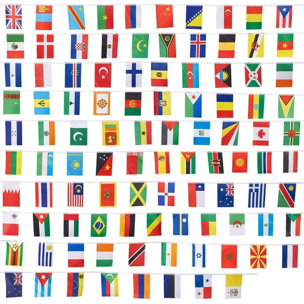 Juvale 100Piece International Flags 80Feet Small