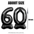 thumbnail image 2 of 60 Inch Black Number Balloon Large Foil Number Balloons With Base, 0-9 Big Number Balloons for Birthday Party Supplies Decorations, 2 of 6