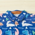 thumbnail image 4 of Lovebay Toddler Baby Boys Dinosaur Short Sleeve Button Down Shirts Shorts Summer Casual Outfits Clothes, 4 of 7