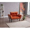thumbnail image 3 of Modern Sofa Bed Couch, Loveseat Futon for Living Room, Foldable Memory Foam Furniture with Adjustable Backrest and Armrests, Convertible Sigle Sofa for Home, Office, Lounge, Orange, 3 of 7