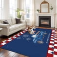 thumbnail image 2 of Large Area Rugs for Living Room Bedroom, Independence Day 6'x9' Rug Washable Carpet Runner Indoor Outdoor, Blue Truck Star Usa Flag Red White Plaid Non Slip Floor Mats Rug for Kitchen, Playroom, 2 of 8