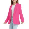 thumbnail image 4 of Girls Blazer Long Sleeve Shawl Collar Formal Blazers Suit Jacket Open Front Inner Pocket for Kids Fahsion Girls Blazer For 3-14 Years Girls Long Sleeve Turndown Neck Formal Jacket Pocket Top For Kids, 4 of 8