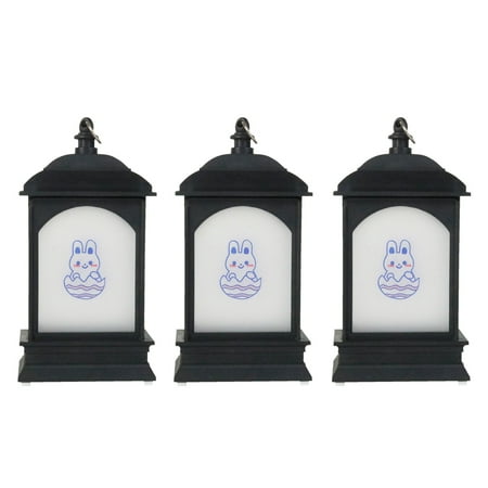 

Wesracia 3PC-Easter Printing Decorative Rabbit Wind Lamp Long Lasting Non Heating Easter Festival Wind Lamp Glowing Pendant Ornament Decorative Lamps