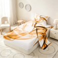 thumbnail image 2 of Manfei Abstract Artwork Twin Sheets, Gradient Bedding, Orange, Gray Reversible 3 Pieces1 Flat Sheet + 1 Fitted Sheet + 1 Pillowcase, 2 of 6