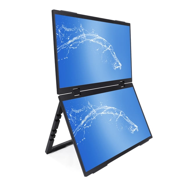Dual Laptop Screen Extender, 15.6 Inch 1080P IPS LED Laptop Monitor Display, Portable Type C Folding Screen Extender for Phone PC Game Console, Plug and Play