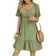 thumbnail image 1 of Vestido de verano Gchanao casual holgado con cuello en V verde 3XL para mujer, 1 of 3