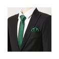 thumbnail image 6 of INSPIRE CHIC Men's Polka Dots Tie Set Skinny Necktie Pre-Tied Bow Tie and Pocket Square One Size Dark Green, 6 of 7