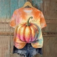 thumbnail image 5 of Leey-World Halloween Tshirts Women Vintage Women Fall Halloween Crew Neck Shirt Casual Funny Family Party Celebration Short Sleeve Tee Pumpkin Top for Holiday, 5 of 6