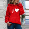 thumbnail image 2 of Wolfast Mode Femmes Chandails à Capuchon Décontractés Hauts Pulls Dames Imprimé Chandail Blouse T-Shirt, Rouge, G, 2 of 4