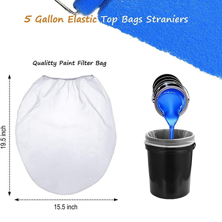 20 Pack Strainer Bag, 5 Gallon Paint Strainer with Elastic Top