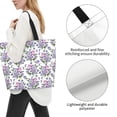 thumbnail image 3 of Fotbe Violets Flowers Bolsa Tote Estética de Lona con Estampado para Mujer - Bolsa Reutilizable de Hombro Casual para Vacaciones, Compras, Trabajo y Gimnasio, 3 of 8