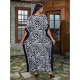 thumbnail image 3 of Edolynsa Swimwear Cover up for Women Loose Kaftan Gown Long Caftan Robe Printed Moomoo Dresses Casual Nightgown, 3 of 10