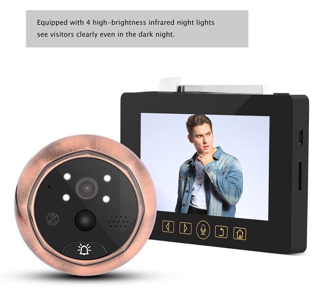 TOPINCN 4.3 Door Peephole Viewer Doorbell PIR Motion Detection HD Night